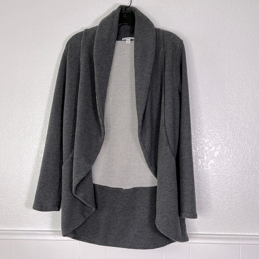 Standard James Perse gray jersey sweater cardigan 3